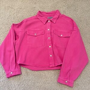 Cropped Pink Denim jacket